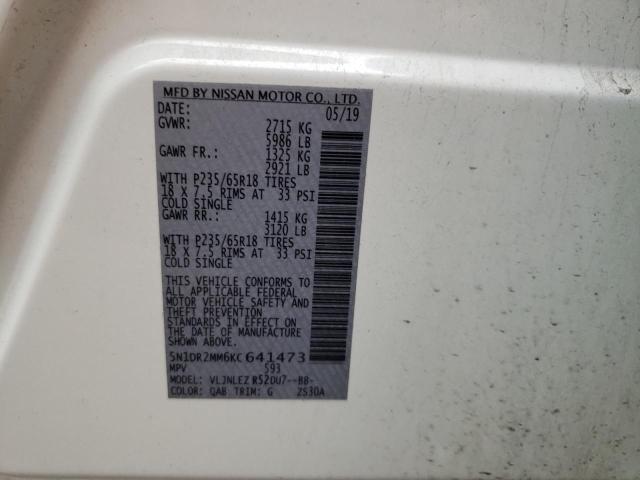 Photo 14 from auction – 2019 NISSAN PATHFINDER with VIN 5N1DR2MM6KC641473
