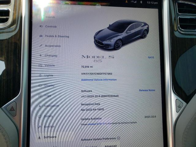 Photo 9 from auction – 2013 TESLA MODEL S with VIN 5YJSA1CN8DFP07969