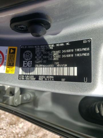 Photo 14 from auction – 2017 TOYOTA HIGHLANDER with VIN 5TDJZRFH6HS409303
