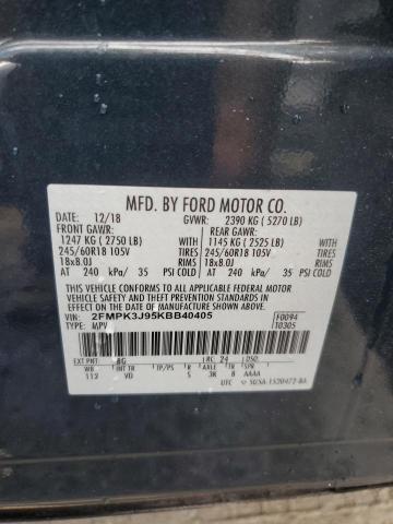 Photo 14 from auction – 2019 FORD EDGE SEL with VIN 2FMPK3J95KBB40405