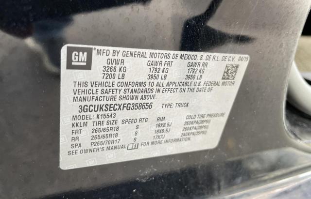 Photo 10 from auction – 2015 CHEVROLET SILVERADO with VIN 3GCUKSECXFG358656