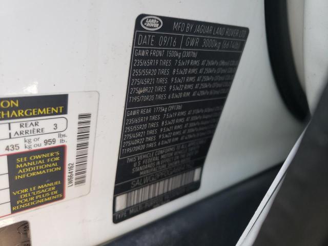 Foto 14 de la subasta – 2016 LAND ROVER RANGE ROVE con VIN SALWG2PF0GA664162