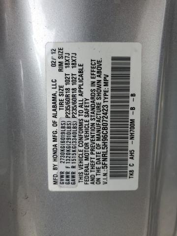 Photo 14 from auction – 2012 HONDA ODYSSEY TO with VIN 5FNRL5H96CB072423