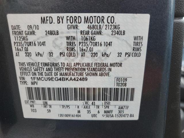 Photo 14 from auction – 2011 FORD ESCAPE LIM with VIN 1FMCU9EG4BKA42489