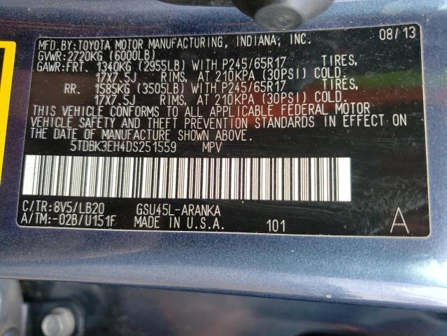 صورة رقم 14 من المزاد - 2013 TOYOTA HIGHLANDER مع VIN 5TDBK3EH4DS251559