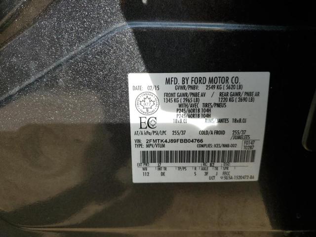 Photo 14 from auction – 2015 FORD EDGE SEL with VIN 2FMTK4J89FBB04766