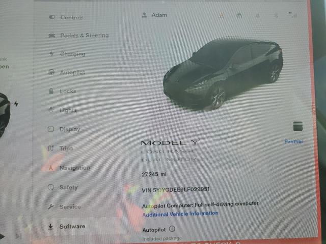 Photo 9 from auction – 2020 TESLA MODEL Y with VIN 5YJYGDEE9LF029951