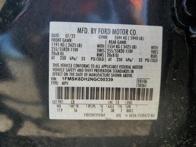 Photo 14 from auction – 2022 FORD EXPLORER X with VIN 1FMSK8DH2NGC00339