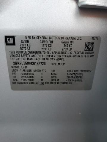 Photo 14 from auction – 2012 GMC TERRAIN SL with VIN 2GKFLTEK6C6185720