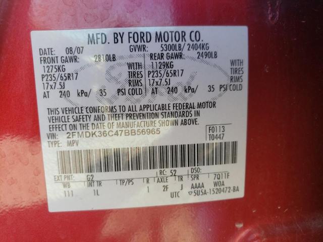 Photo 14 from auction – 2007 FORD EDGE SE with VIN 2FMDK36C47BB56965