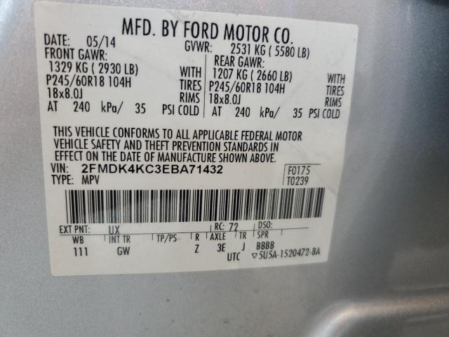 Photo 14 from auction – 2014 FORD EDGE LIMIT with VIN 2FMDK4KC3EBA71432