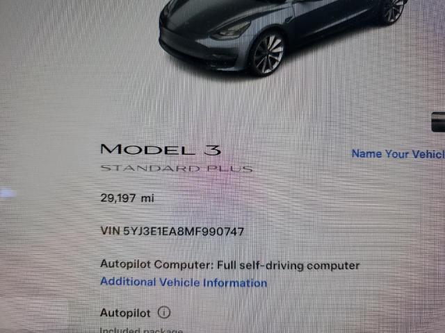 Photo 9 from auction – 2021 TESLA MODEL 3 with VIN 5YJ3E1EA8MF990747