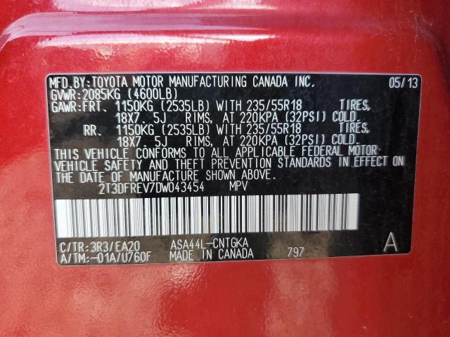 Photo 14 from auction – 2013 TOYOTA RAV4 LIMIT with VIN 2T3DFREV7DW043454