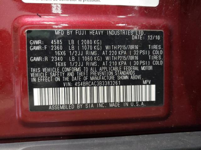 Снимка 14 от търг – 2011 SUBARU OUTBACK 2. с VIN 4S4BRCAC3B3383261