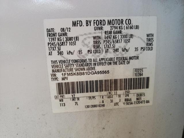 Photo 14 from auction – 2013 FORD EXPLORER with VIN 1FM5K8B81DGA95565