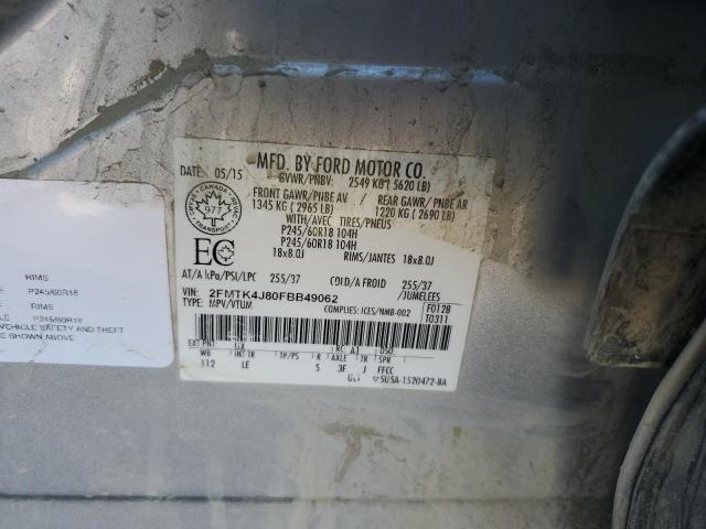 Photo 14 from auction – 2015 FORD EDGE SEL with VIN 2FMTK4J80FBB49062