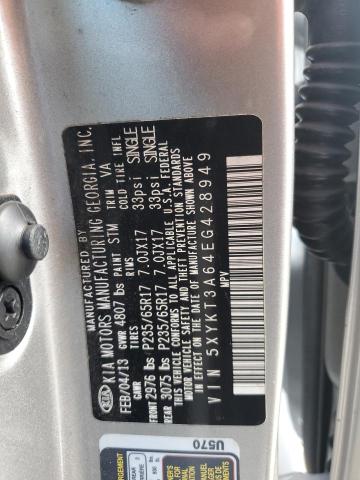 Photo 14 from auction – 2014 KIA SORENTO LX with VIN 5XYKT3A64EG428949