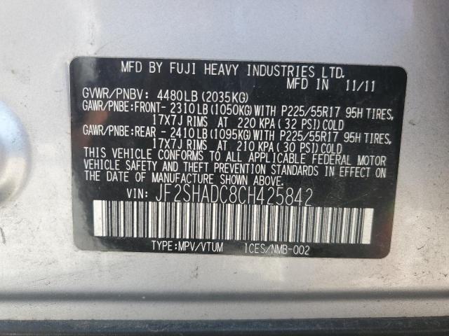 Photo 14 from auction – 2012 SUBARU FORESTER 2 with VIN JF2SHADC8CH425842