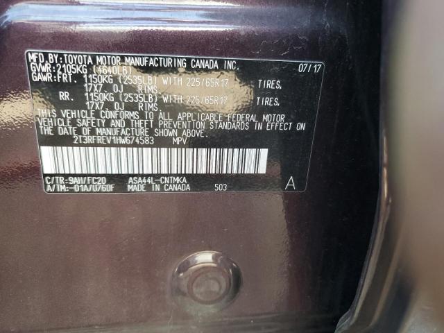 Photo 14 from auction – 2017 TOYOTA RAV4 XLE with VIN 2T3RFREV1HW674583