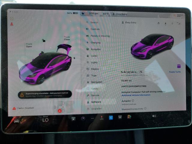 Photo 9 from auction – 2021 TESLA MODEL 3 with VIN 5YJ3E1EA2MF027889