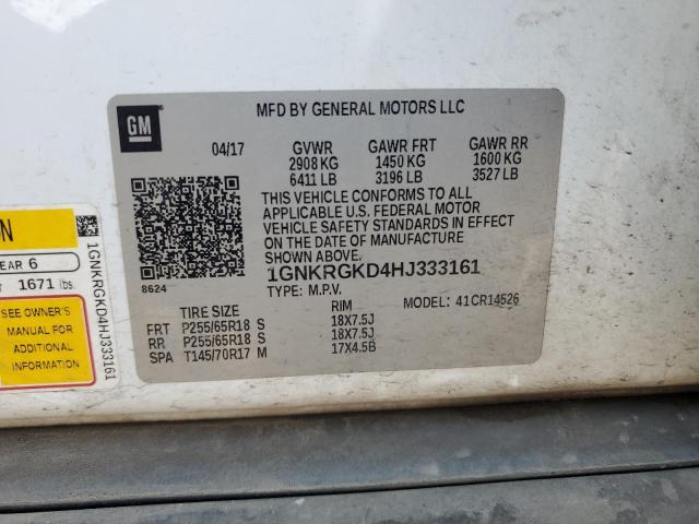 Photo 14 from auction – 2017 CHEVROLET TRAVERSE L with VIN 1GNKRGKD4HJ333161