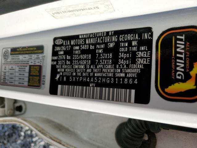 Photo 14 from auction – 2017 KIA SORENTO EX with VIN 5XYPH4A52HG311864