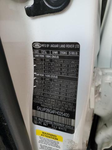 Photo 14 from auction – 2015 LAND ROVER RANGE ROVE with VIN SALVP2BG4FH025400