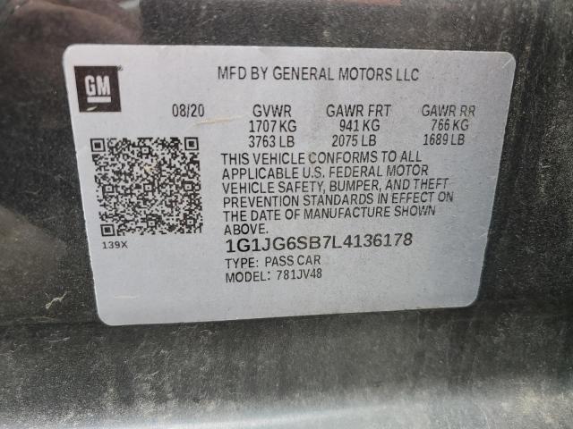 Photo 14 from auction – 2020 CHEVROLET SONIC with VIN 1G1JG6SB7L4136178