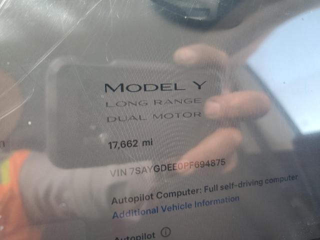 Photo 9 from auction – 2023 TESLA MODEL Y with VIN 7SAYGDEE0PF694875
