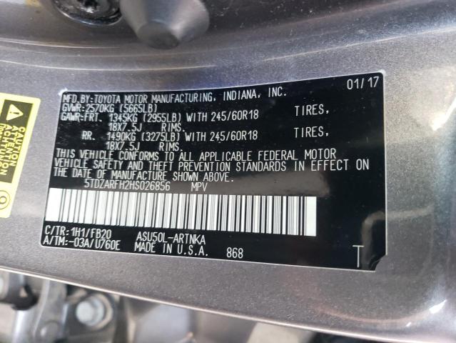 Zdjęcie 14 z aukcji – 2017 TOYOTA HIGHLANDER z VIN 5TDZARFH2HS026856