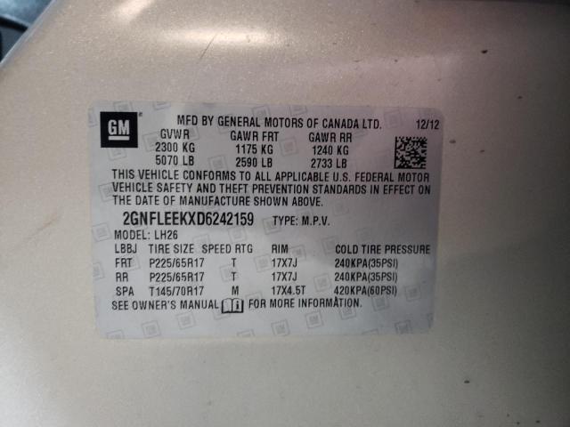 Photo 14 from auction – 2013 CHEVROLET EQUINOX LT with VIN 2GNFLEEKXD6242159