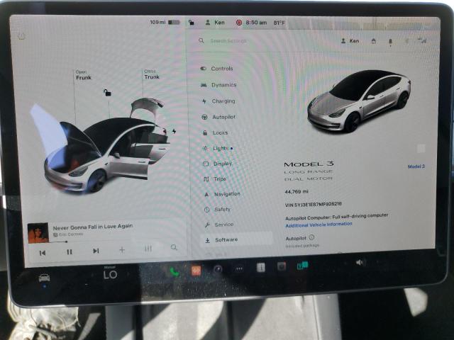 Photo 9 from auction – 2021 TESLA MODEL 3 with VIN 5YJ3E1EB7MF928216