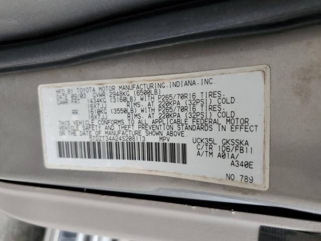 Photo 14 from auction – 2004 TOYOTA SEQUOIA SR with VIN 5TDZT34A24S208113