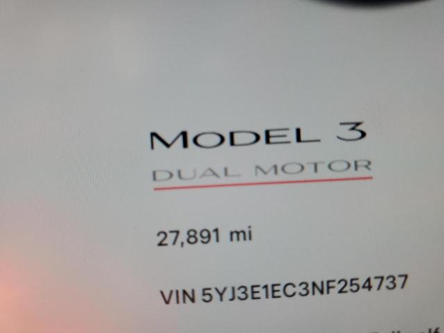 Снимка 9 от търг – 2022 TESLA MODEL 3 с VIN 5YJ3E1EC3NF254737