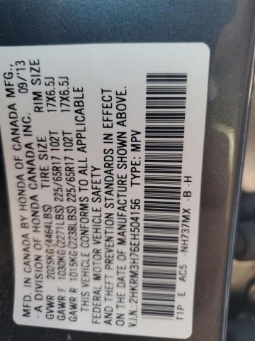 Photo 14 from auction – 2014 HONDA CR-V EXL with VIN 2HKRM3H76EH504156