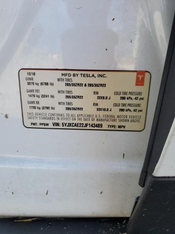 Photo 14 from auction – 2018 TESLA MODEL X with VIN 5YJXCAE22JF143489