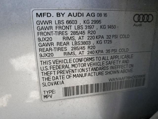 Photo 14 from auction – 2017 AUDI Q7 PRESTIG with VIN WA1VAAF76HD026906