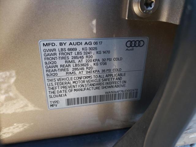 Photo 14 from auction – 2018 AUDI Q7 PRESTIG with VIN WA1VAAF76JD002479