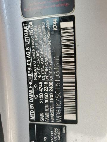 Photo 14 from auction – 2005 MERCEDES-BENZ CLK 500 with VIN WDBTK75G15T034331