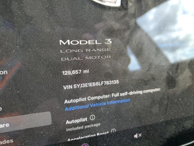 Photo 9 from auction – 2020 TESLA MODEL 3 with VIN 5YJ3E1EB6LF783135