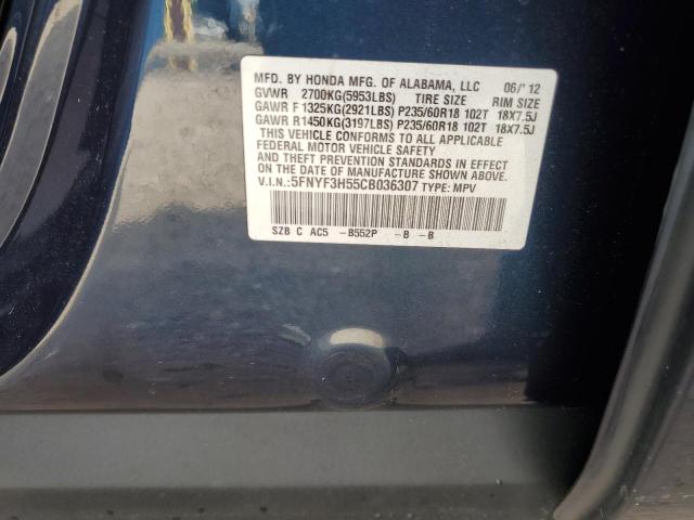 Photo 14 from auction – 2012 HONDA PILOT EXL with VIN 5FNYF3H55CB036307