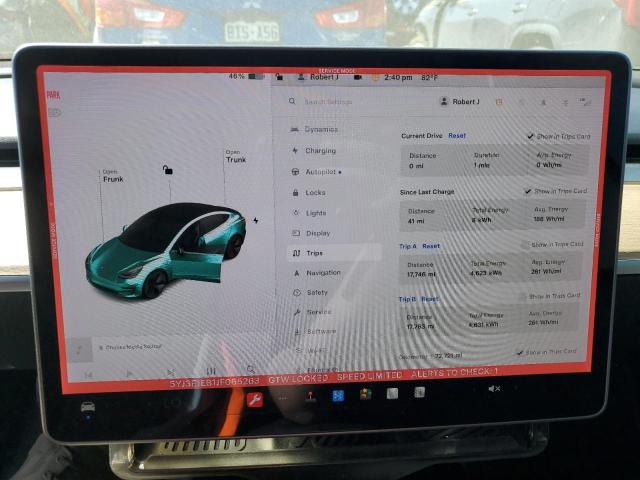 Photo 9 from auction – 2018 TESLA MODEL 3 with VIN 5YJ3E1EB1JF065263
