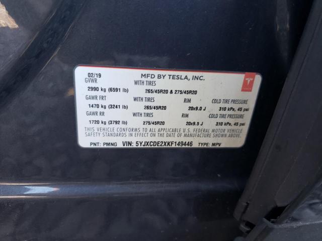 Photo 14 from auction – 2019 TESLA MODEL X with VIN 5YJXCDE2XKF149446