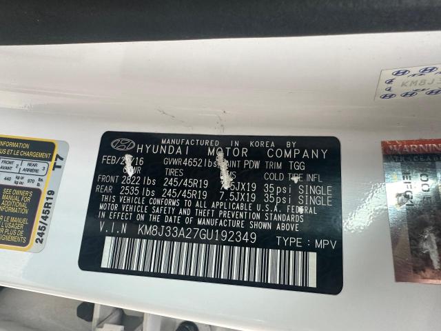 Photo 10 from auction – 2016 HYUNDAI TUCSON LIM with VIN KM8J33A27GU192349