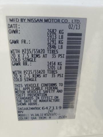 Photo 14 from auction – 2013 NISSAN PATHFINDER with VIN 5N1AR2MN9DC647119