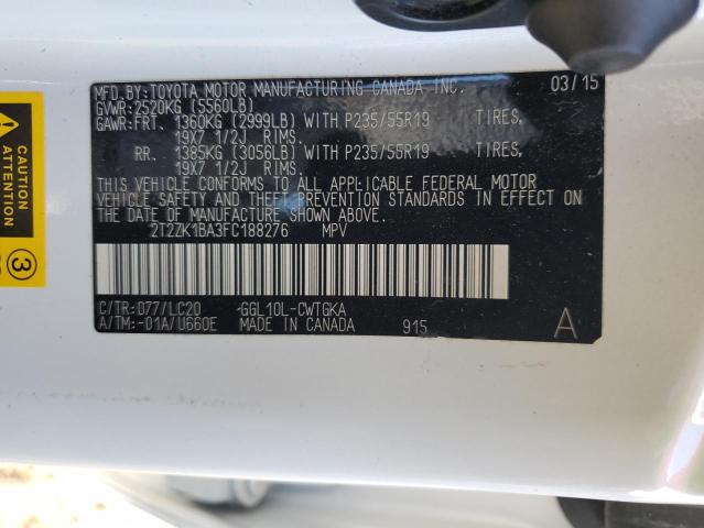 Photo 14 from auction – 2015 LEXUS RX 350 with VIN 2T2ZK1BA3FC188276