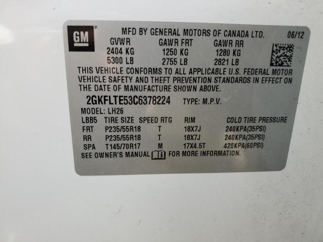 Photo 14 from auction – 2012 GMC TERRAIN SL with VIN 2GKFLTE53C6378224