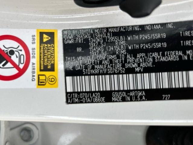 Photo 10 from auction – 2015 TOYOTA HIGHLANDER with VIN 5TDYKRFH1FS076752