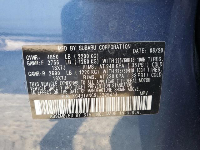Photo 14 from auction – 2020 SUBARU OUTBACK LI with VIN 4S4BTANC9L3229414