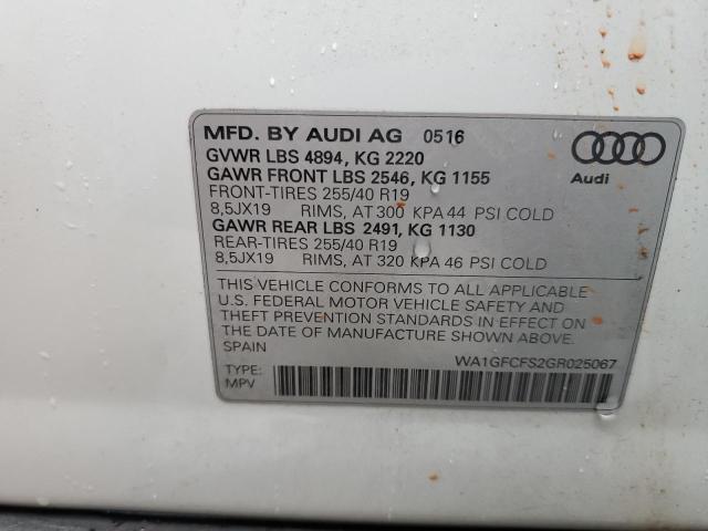Photo 14 from auction – 2016 AUDI Q3 PRESTIG with VIN WA1GFCFS2GR025067